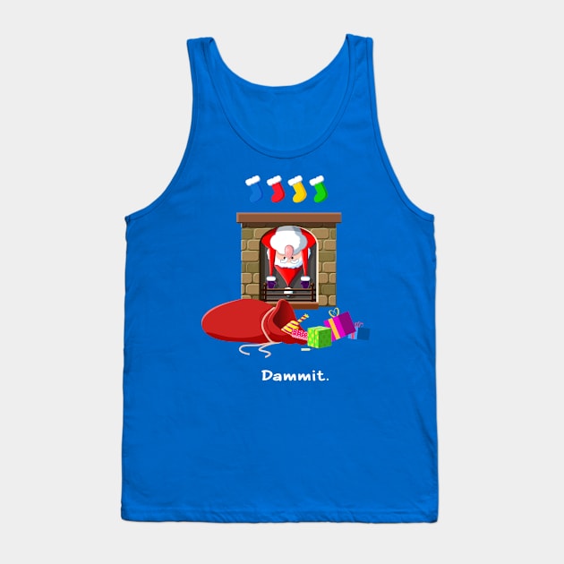 Stuck Santa Tank Top by Nik Afia designs